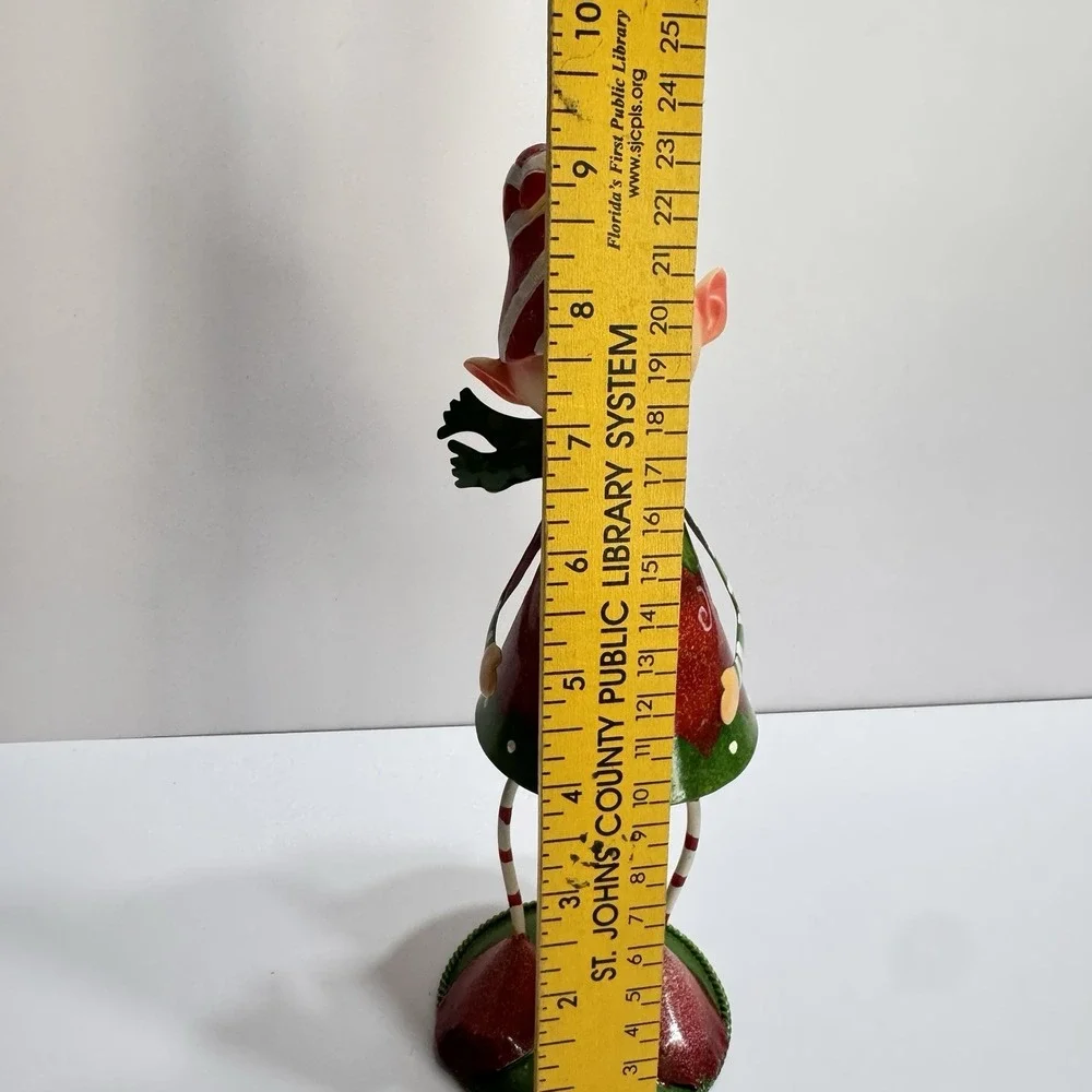 Bobble Head Pinocchio Elf Christmas Decor Figurine Metal Vtg 9